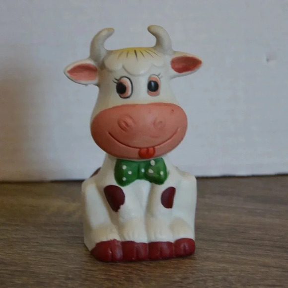 Vintage Cow Shaped Porcelain  Bell - Picture 1 of 4
